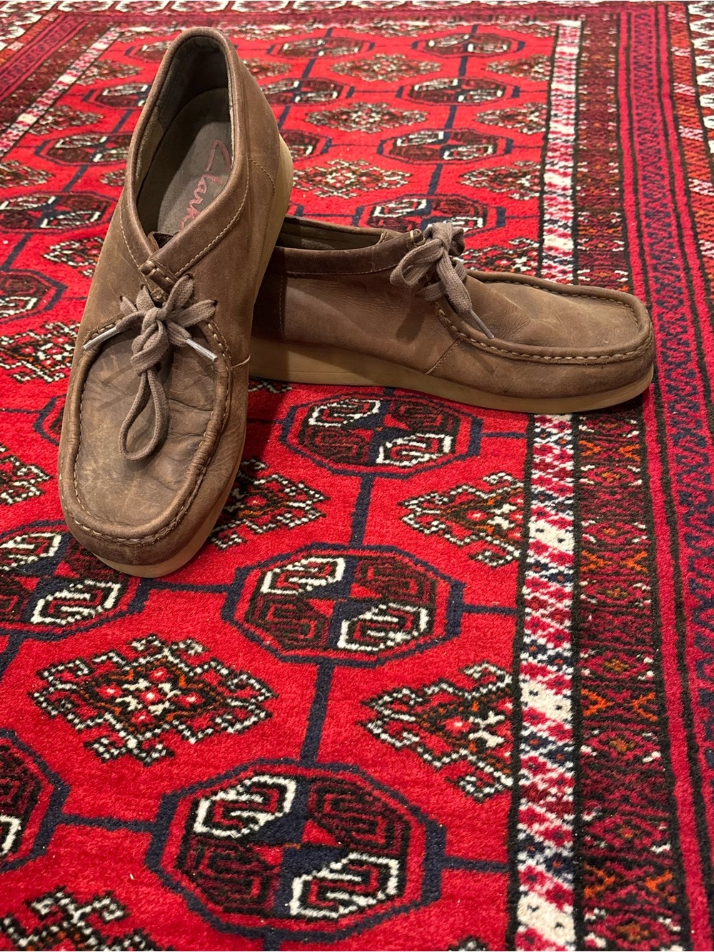 Clarks Originals Men’s Dark Brown Wallabee Moccasin Lace-Up Crepe Sole US 9M EUC
